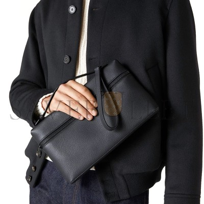 LORO PIANA EXTRA POUCH L29 GRAINED CALFSKIN FAN9085 (29*17*5cm)